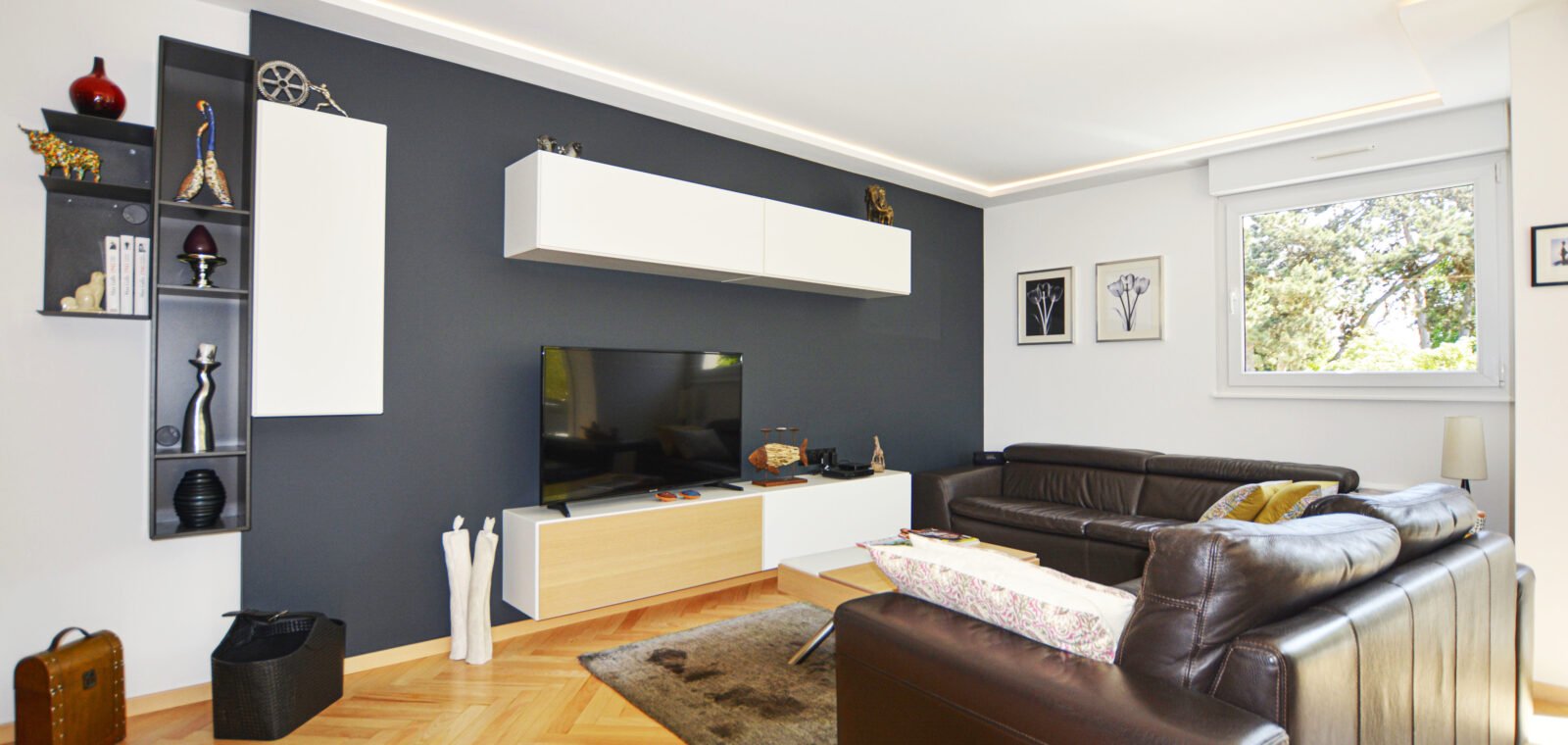 Séjour après rénovation - appartement Strasbourg